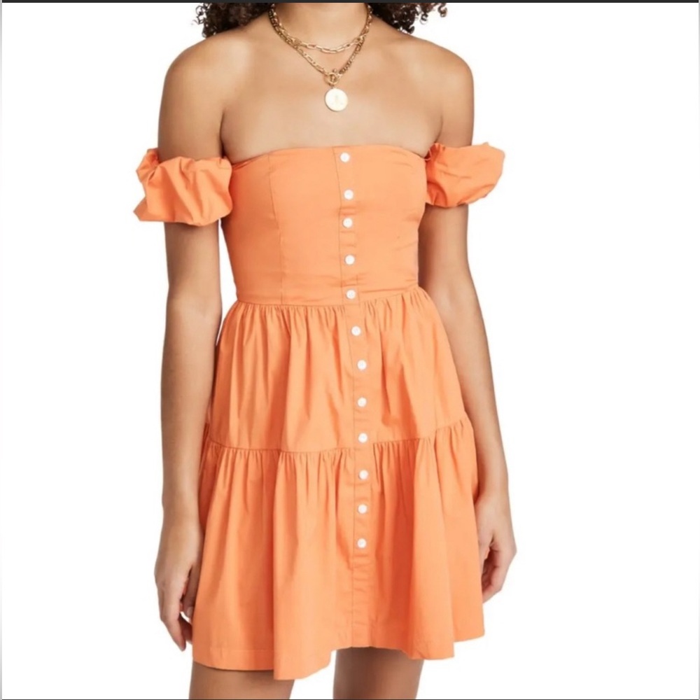 Staud Elio Mini Dress Orange